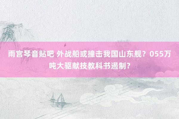 雨宫琴音贴吧 外战船或撞击我国山东舰？055万吨大驱献技教科书遏制？