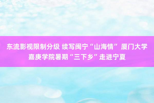 东流影视限制分级 续写闽宁“山海情” 厦门大学嘉庚学院暑期“三下乡”走进宁夏