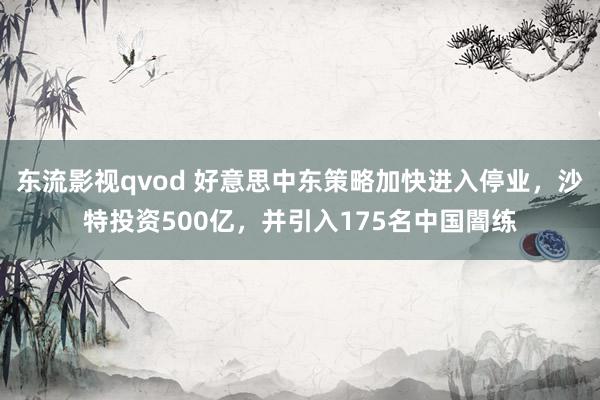 东流影视qvod 好意思中东策略加快进入停业，沙特投资500亿，并引入175名中国闇练