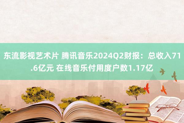 东流影视艺术片 腾讯音乐2024Q2财报：总收入71.6亿元 在线音乐付用度户数1.17亿