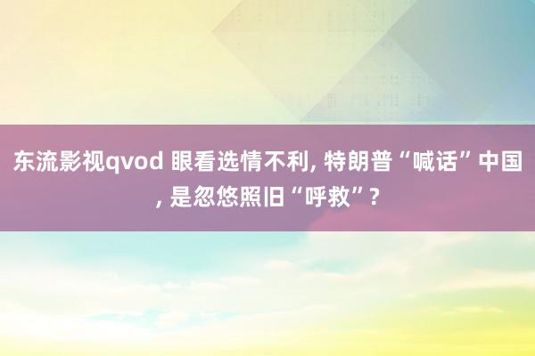 东流影视qvod 眼看选情不利, 特朗普“喊话”中国, 是忽悠照旧“呼救”?