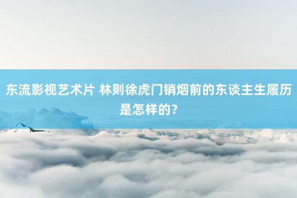 东流影视艺术片 林则徐虎门销烟前的东谈主生履历是怎样的？